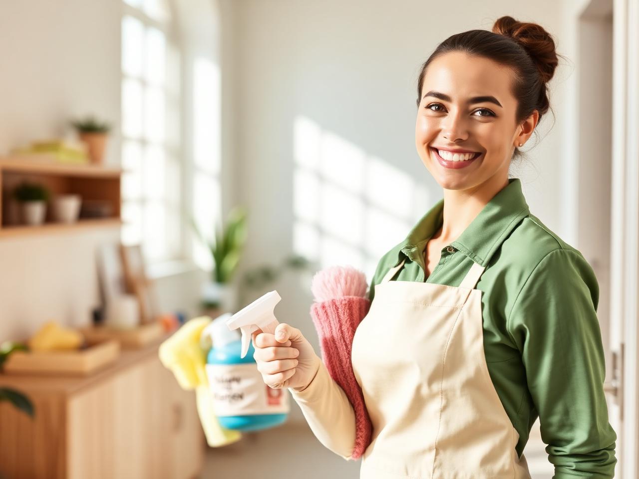 A friendly Arreaga's House Cleaning team member ready to work